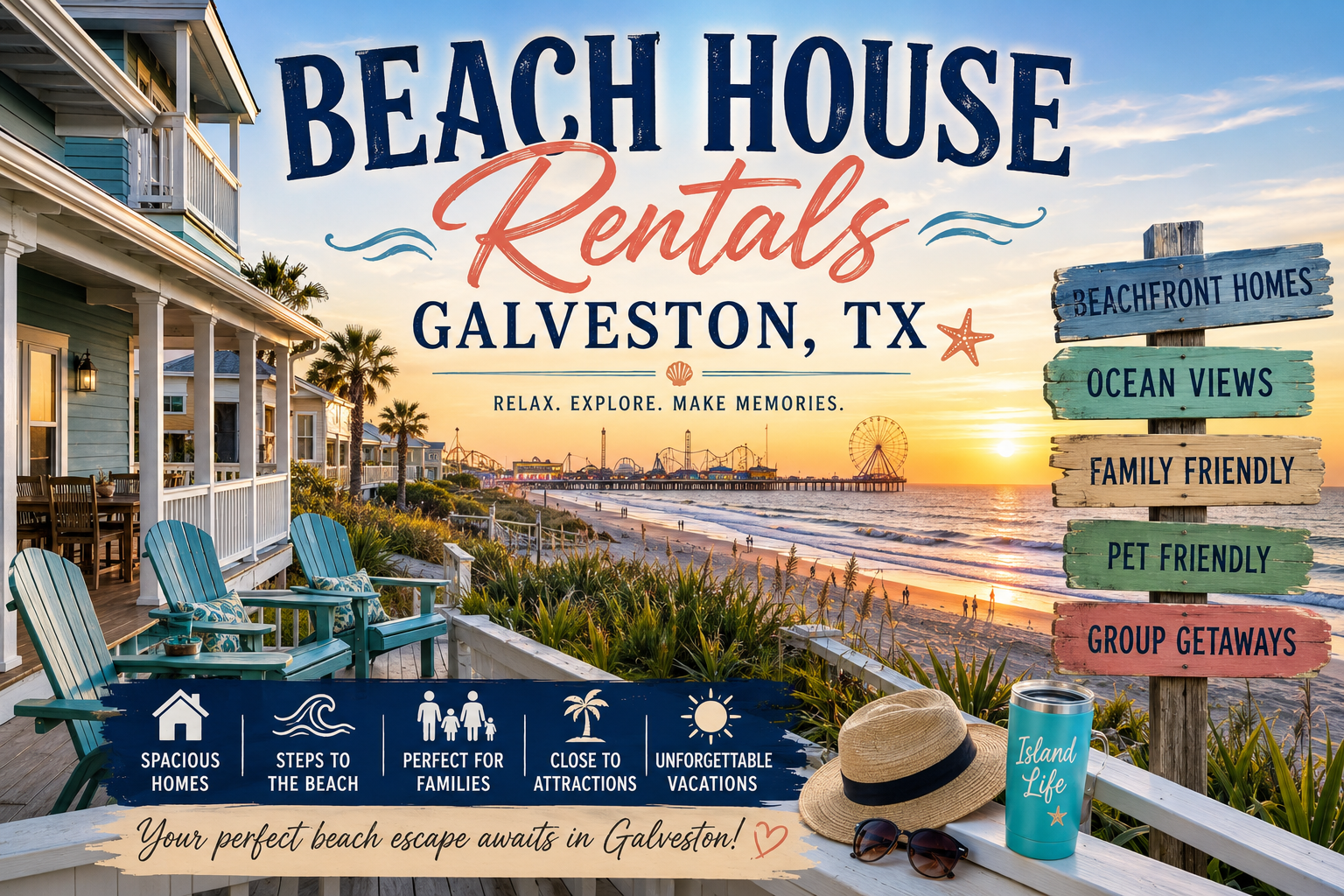 Pleasure Pier Education Days Vacation Rentals in Galveston